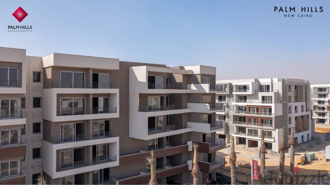 Apartment 70m for sale in palm hills new cairo fully finished with 10% down payment بالم هيلز 1