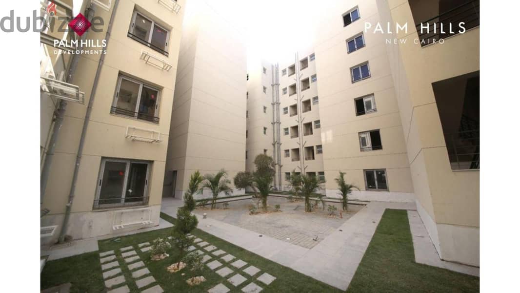 Apartment 70m for sale in palm hills new cairo fully finished with 10% down payment بالم هيلز 5
