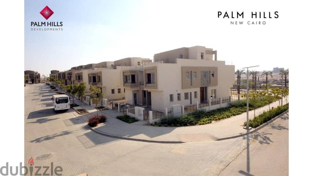 Apartment 70m for sale in palm hills new cairo fully finished with 10% down payment بالم هيلز 6