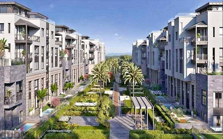 Apartment for sale in Trio Gardens with private entrance in Fifth Settlement 5