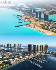 Hotel apartments for sale, 150 square meters, finished, with air conditioners, overlooking the sea, in El Alamein Towers, with a 10% down payment