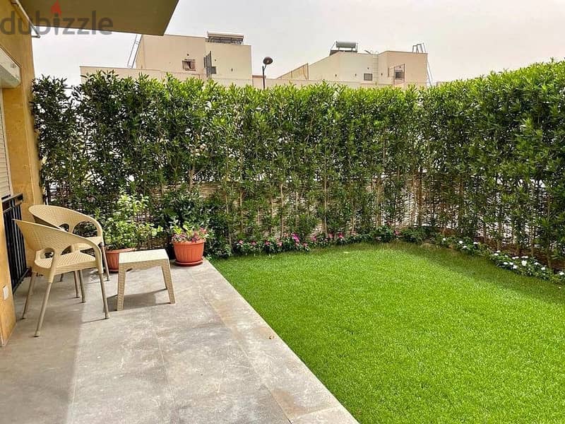 5 features in the Taj City apartment in front of Cairo Airport directly. . Ground apartment in Garden Open View on the largest area of Land Scape by in 1