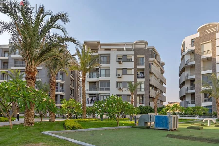 5 features in the Taj City apartment in front of Cairo Airport directly. . Ground apartment in Garden Open View on the largest area of Land Scape by in 13