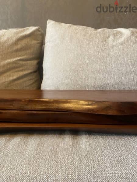3 wooden shelves - dark brown - custom made from raw wood 5
