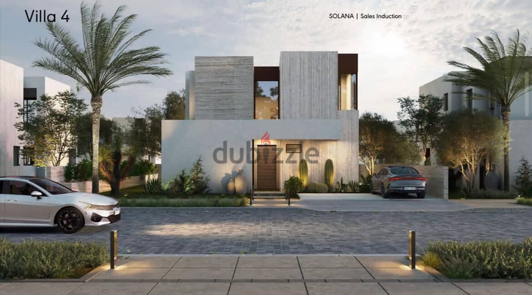 Villa for sale, fully finished + adaptations, in the new Solana, Sheikh Zayed, on the Dabaa axis, next to Sodic (Privte PooL), with a 10% down payment 5