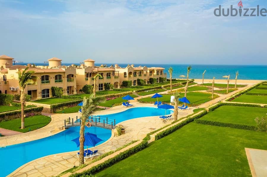 Seaview chalet, fully finished, ground floor with garden, area of 180 square meters, in La Vista Gardens, Ain Sokhna, Lavista, with facilities. 2