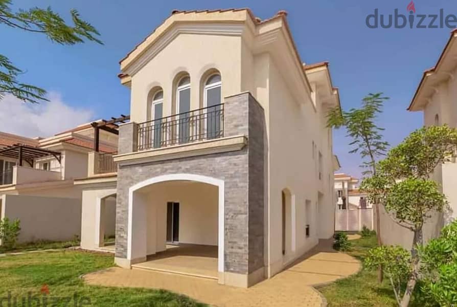 Stand alone villa 198m for sale in Sarai New Cairo, next to Madinaty and Mountain View, installments with a 120% discount to increase the down payment 1