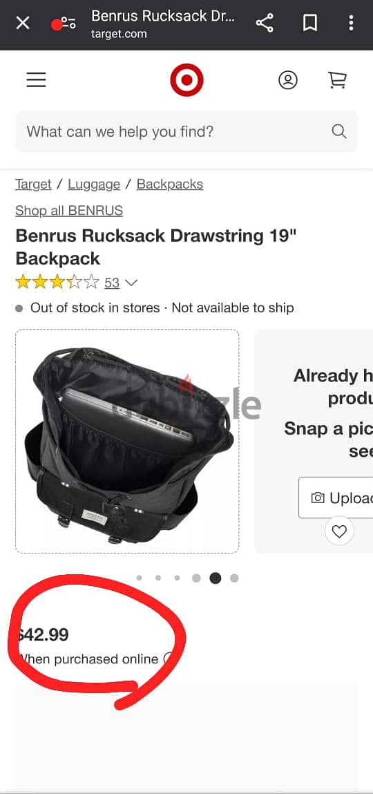Benrus Rucksack Drawstring 19" Backpack 6