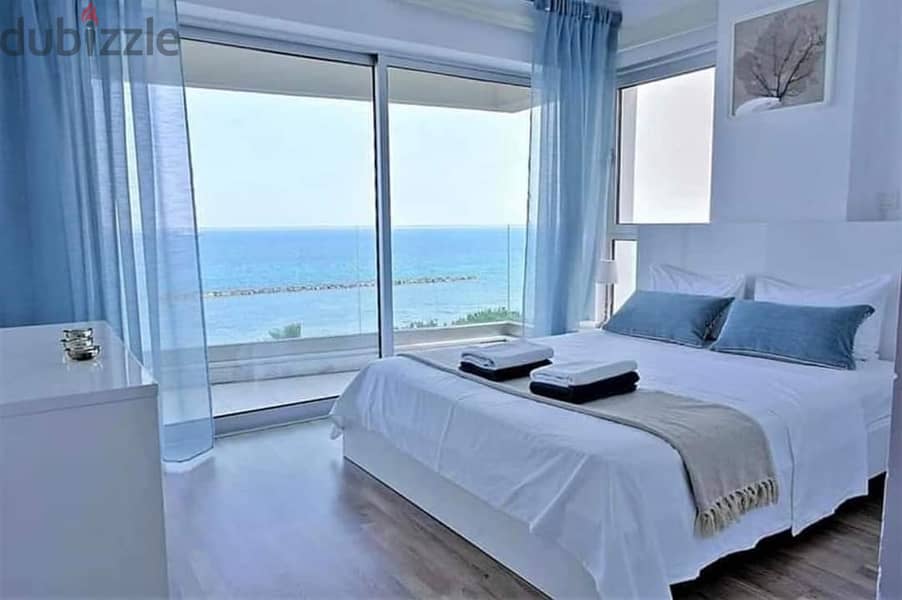 A Fully Finished Hotel Apartment With Air Conditioners, Full Sea View, For Sale With Installments In New Alamein Towers 1