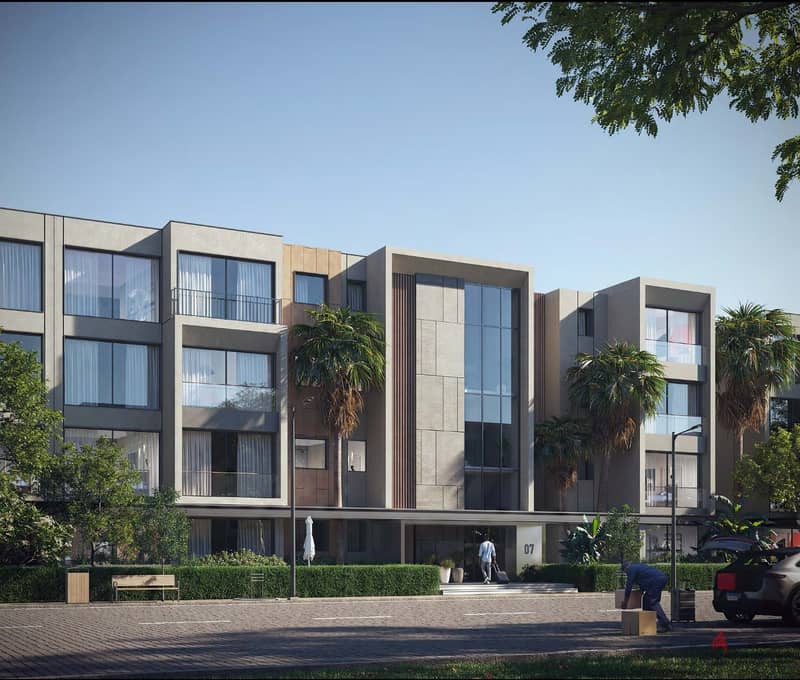 "With a 5%down payment,own your finished apartment in Palm Hills PX compound in October,located on Waslet Dahshur and 3minutes away from Mall of Egypt 2