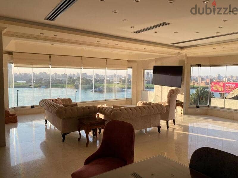 استلم فوري شقة فندقية خيالية 430م دور 20 بفـيو كامل على النيل للبيع فـ نايل بيرل Nile Pearl المعادي 8