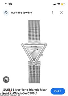 GUESS Silver-Tone Triangle watch 0
