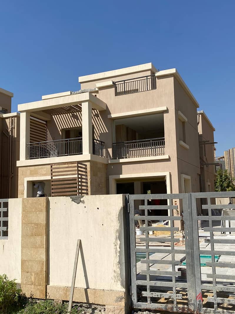 Villa for sale in Taj City Compound, First Settlement  The villa is 165 sqm with a garden of 45 sqm 1