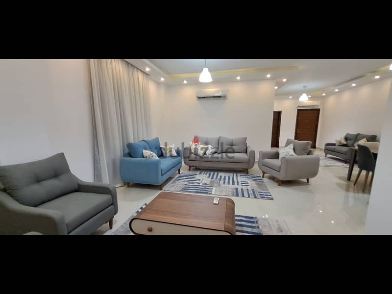 apartment 240m for rent fully furnished first residence open view in new Cairo 8