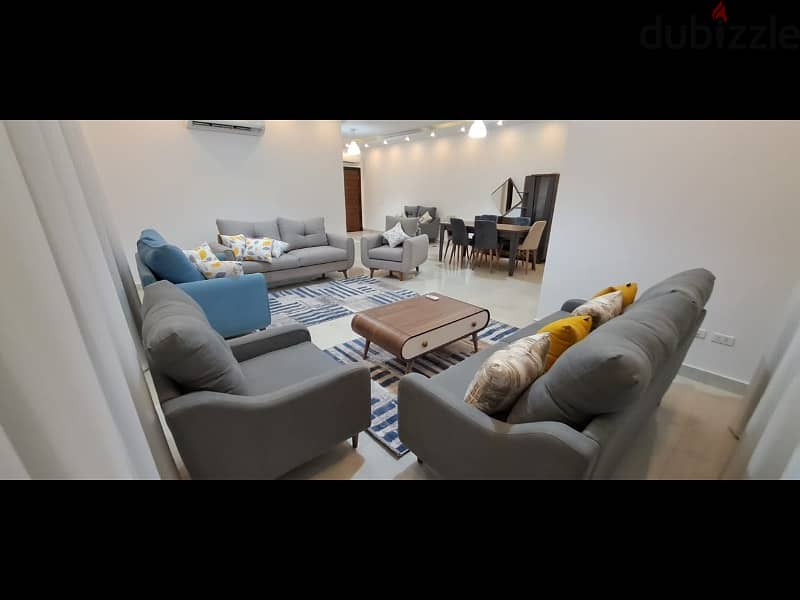 apartment 240m for rent fully furnished first residence open view in new Cairo 11