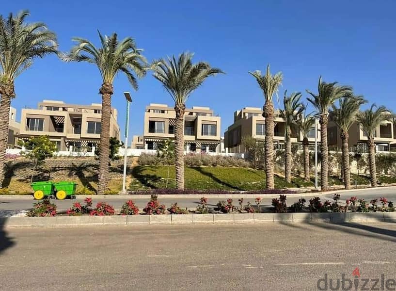 Very Unique twin house, semi-finished, 296 sqm, ready to move for sale in Palm Hills Compound, Fifth Settlement 8