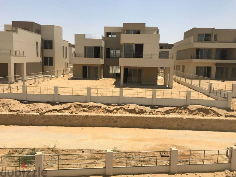 Very Unique twin house, semi-finished, 296 sqm, ready to move for sale in Palm Hills Compound, Fifth Settlement 9