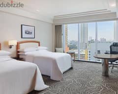 A fully furnished hotel room with a down payment of 220,000 EGP, traded for 30,000 EGP per month for a European hotel with a down payment of 10%. 0