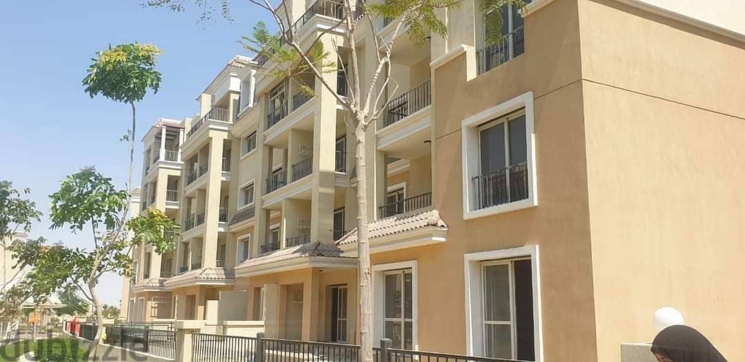Studio 57m ground floor with garden 23m at a special cash price of 2 million after a 37% discount for sale in Sarai Compound, New Cairo 5