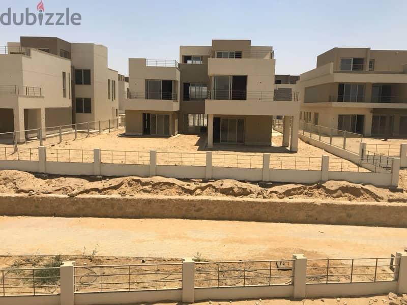 Very Unique Family House Type G, semi-finished, Bahary, 250 sqm + 145 sqm, open space for sale in Palm Hills New Cairo Compound 9