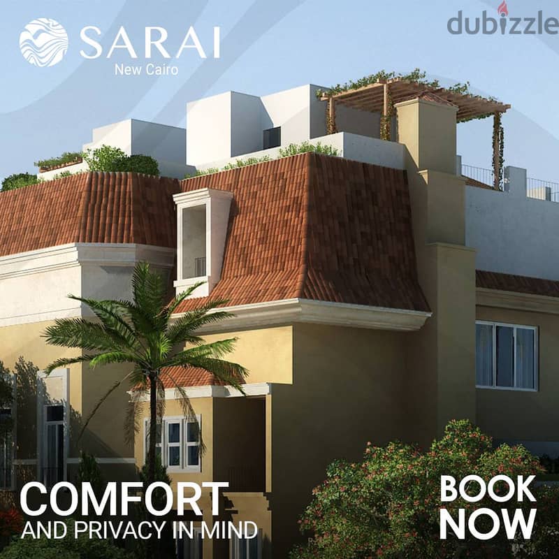 For sale, a 3-storey villa in a prime location garden on Suez Road, with installments over 8 years, in Sarai Compound, New Cairo, 1
