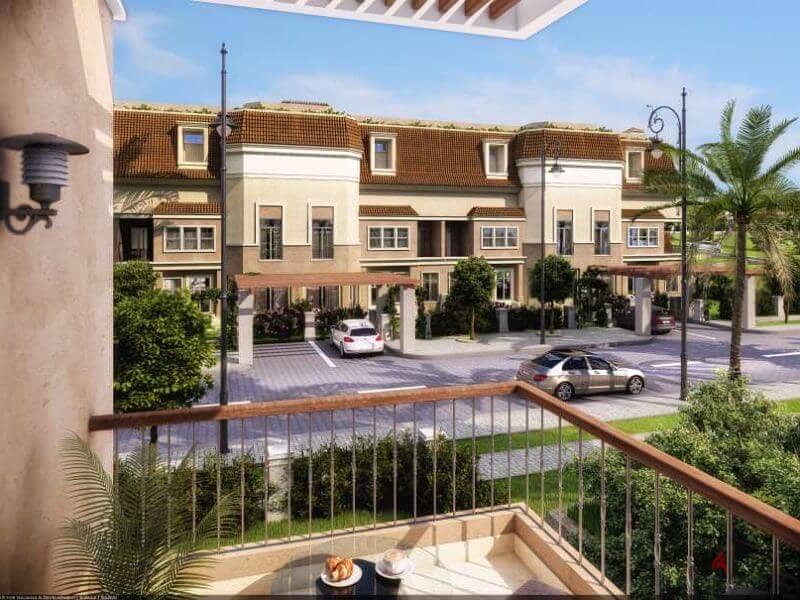 For sale, a 3-storey villa in a prime location garden on Suez Road, with installments over 8 years, in Sarai Compound, New Cairo, 5