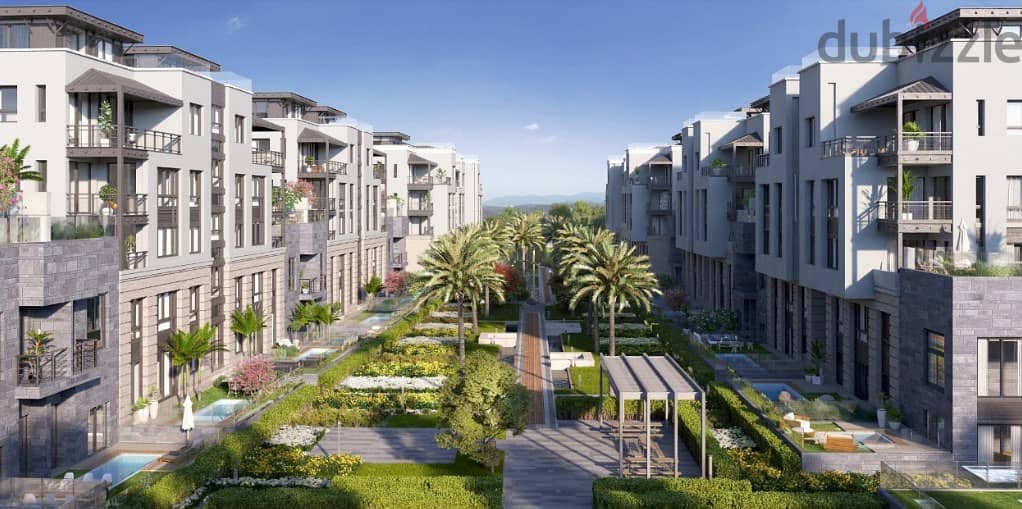 apartment resale Bahri prime location and open view on the landscape in Trio Gardens Compound Fifth Settlement Golden Square 6