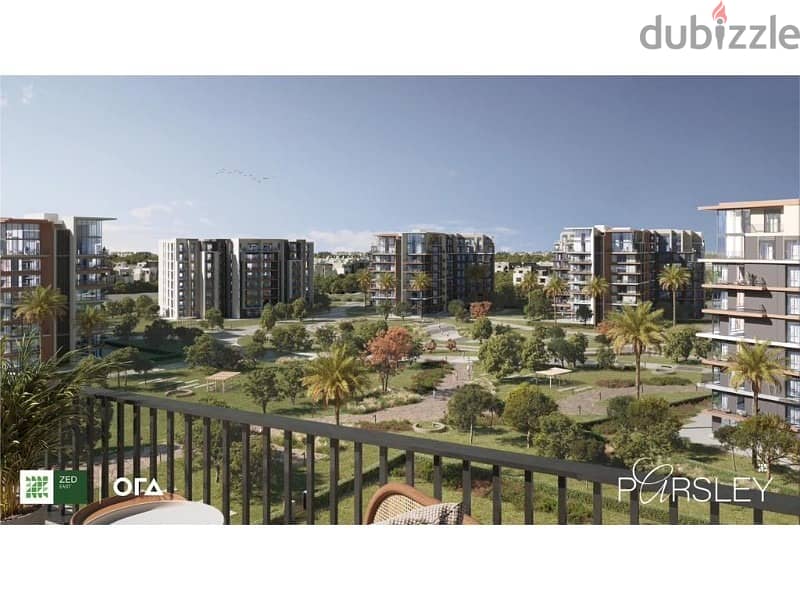 with installments Apartment 3 bedrooms fully  finished  in Zed East Compound view landscape 1