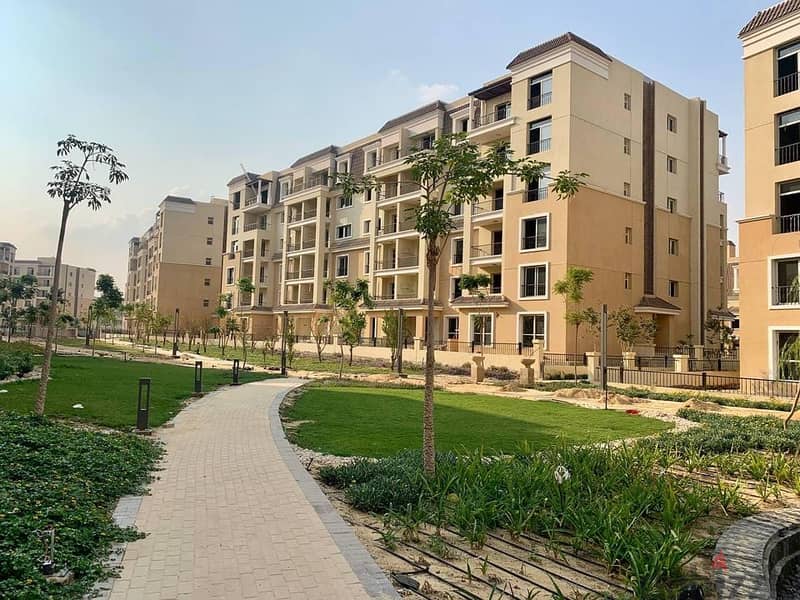 View on the landscape in front of Madinaty, 131m apartment for sale in Sarai New Cairo 3