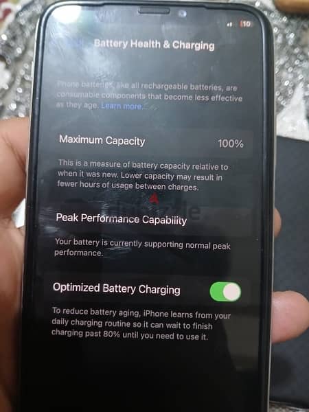 iPhone X 256g battery 100 3