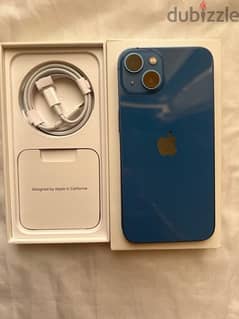 iphone 13 blue with box and cable fast charger