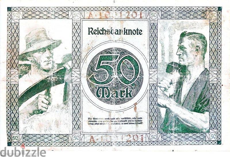50 مارك الماني منذ عام 1920م 1