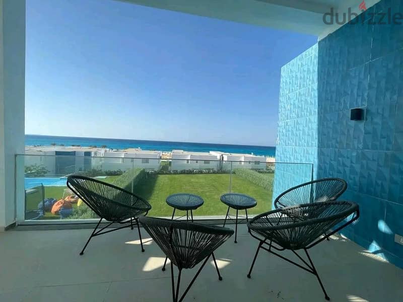 Chalet with a view directly on the sea, 150 meters, immediate receipt, for sale in La Vista, Ras El Hekma, North Coast, with facilities. 1