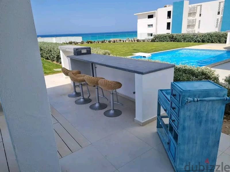Chalet with a view directly on the sea, 150 meters, immediate receipt, for sale in La Vista, Ras El Hekma, North Coast, with facilities. 2