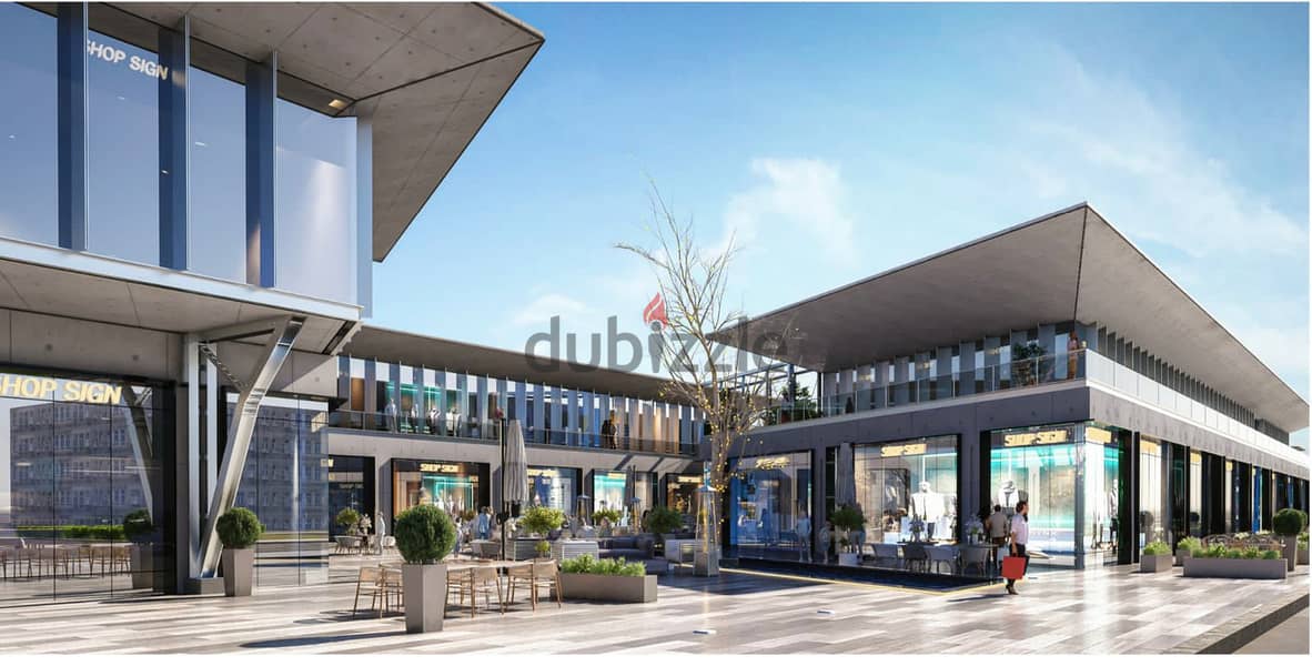A 45 meter shop, ground floor, with a 10% down payment, in the largest mall with a facade of 170 meters, directly connected to Dahshur and Sheikh Zaye 3