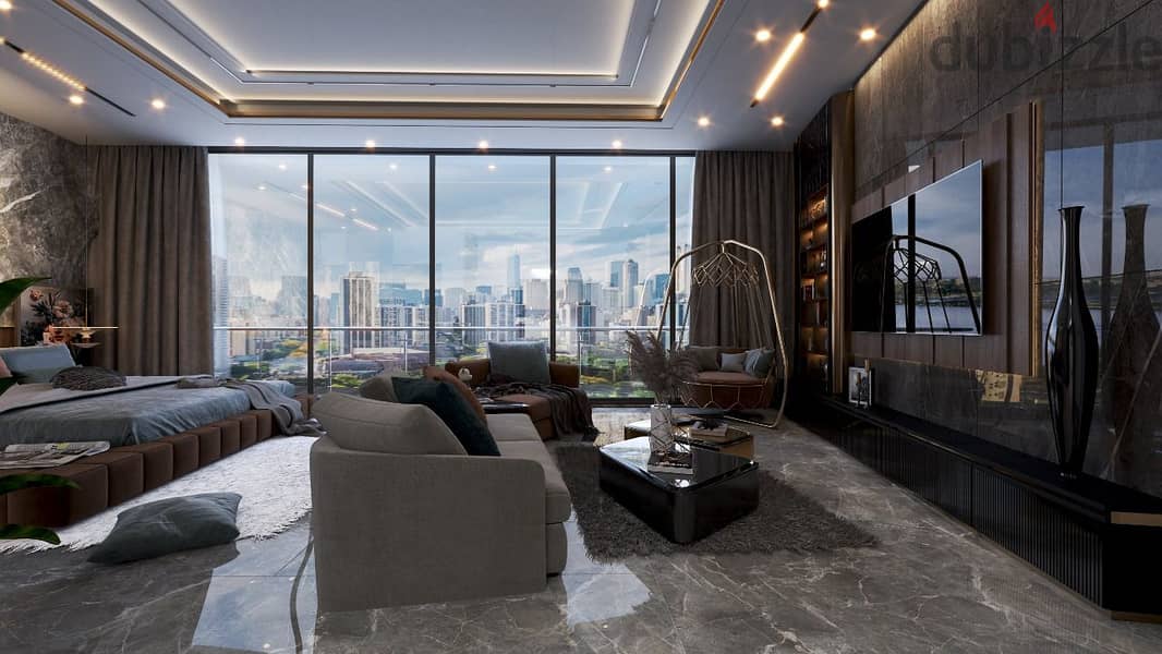 Guaranteed investment, finished hotel room, partnership with the developer, with a 10% down payment and 10-year installments, in front of the Internat 5