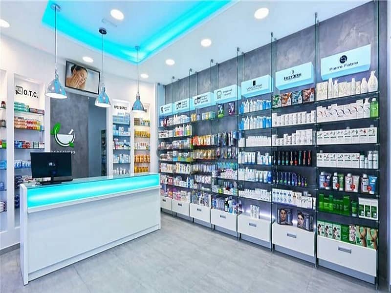A pharmacy in a medical building in front of the entrance to Abdul Qader Fahmy Hospital and an international hospital on a main axis with the stronges 0