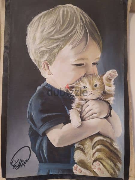 لوحة حامل القطة (رسمت بحب) 1