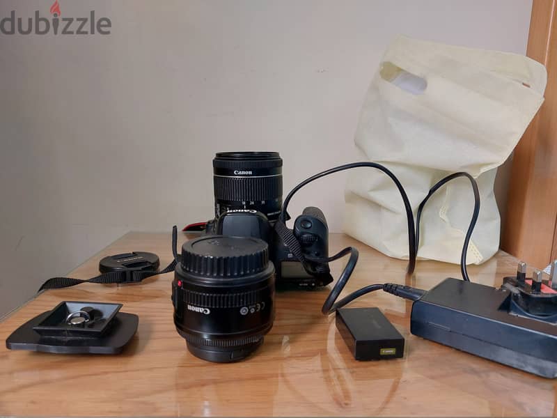 Canon 77D+ 18-55 lens +50mm lens 1.8+ battery 4