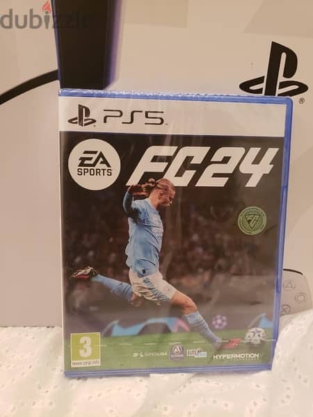 PlayStation 5 (disc edition)  +fifa 24+ 2 controller (sealed) ‏ 4