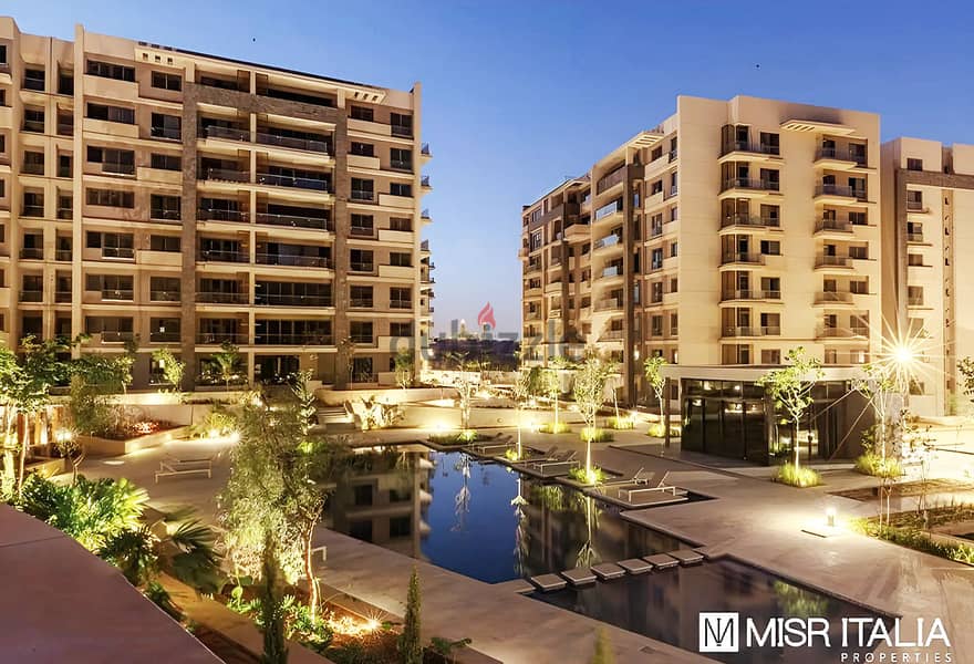 Apartment for sale - (Il Bosco Compound)_by Misr Italia Company in the Administrative Capital - area 114 meters - ground floor + garden 39 meters 2