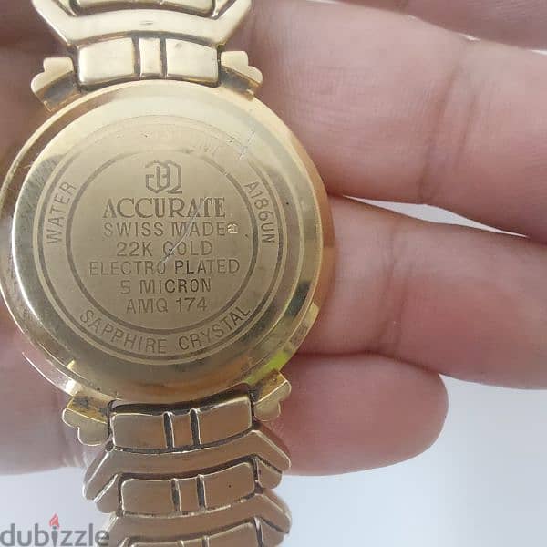 ساعة accurate أكيوريت مطلية بالذهب.  سويسرية أصلية. مشتراه من السعودية 2