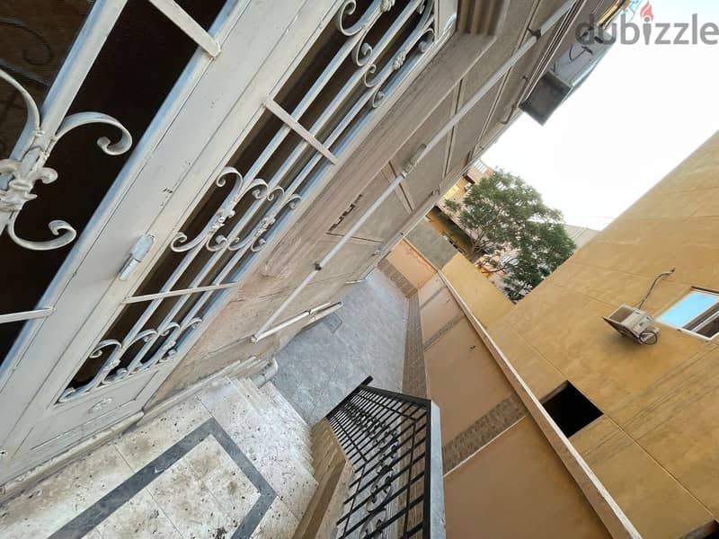 Apartment for rent, ground floor, in a residential or administrative garden, Al-Yasmeen, near the 90th and Petrosport Club  With private entrance  Su 4