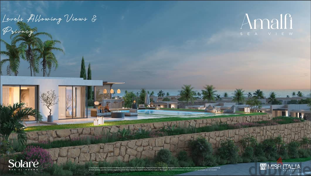 one story Villa standalone sea view in solare north coast , ras elhekma 279m² 5%DP  installment to 8 years fully finished 9
