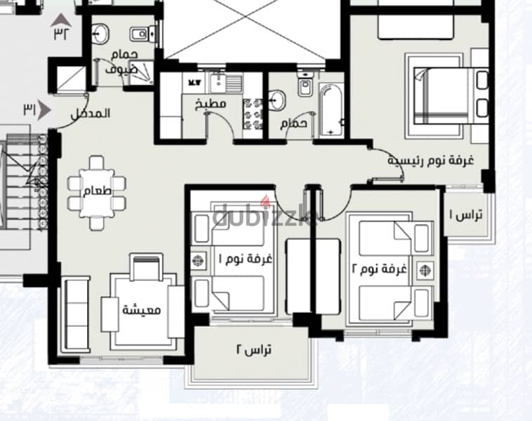 شقة بمدينتي TMG ٣ غرف و٢،حمام  - مجموعة 142 علي مجري السيل. 5
