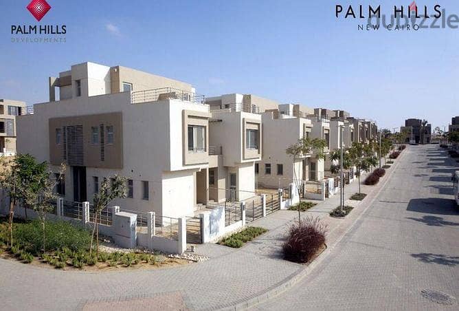Corner 3BR town villa for sale 243m with installments over 8y in Palm Hills New Cairo  تاون فيلا كورنر للبيع في بالم هيلز التجمع الخامس 8