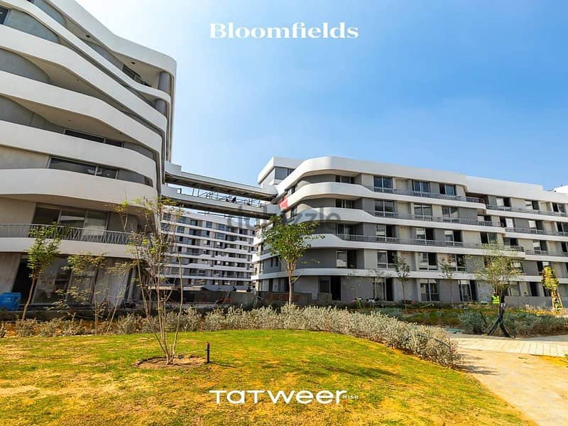 With the lowest down payment, own an apartment with 115 sqm garden in Bloomfields Compound, Mostakbal City 1