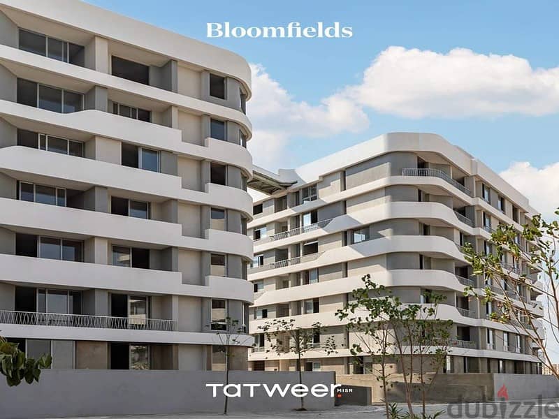 With the lowest down payment, own an apartment with 115 sqm garden in Bloomfields Compound, Mostakbal City 3
