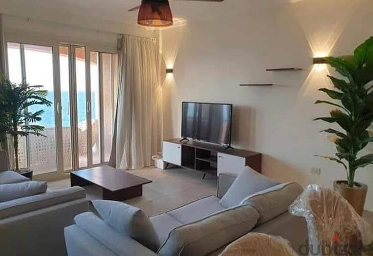 Sky chalet for sale "119 meters + Nanny's room" view lagoon in Telal Ain Sokhna village next to Porto fully finished in installments 27