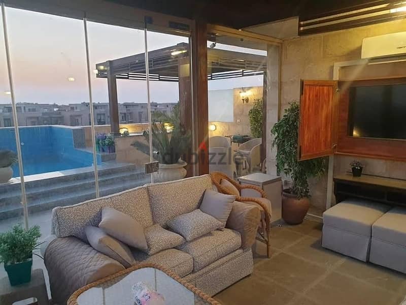 Penthouse with immediate receipt, private pool, for sale in Fifth Settlement, Galleria Compound 1